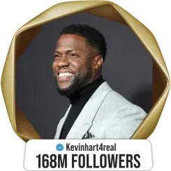 Kevin Hart — 168M followers